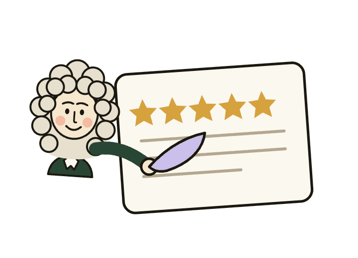 Pepys writing customer notes with a quill.